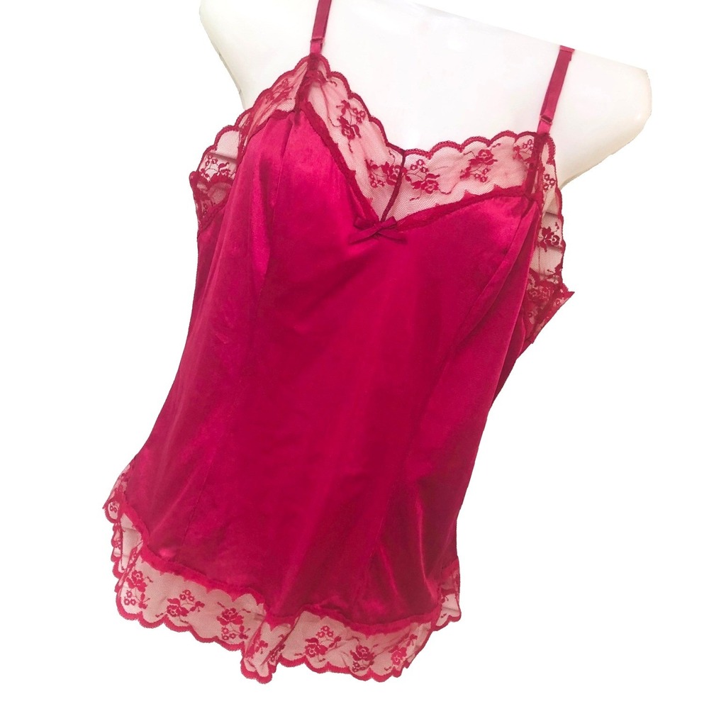 Y2K Baby Doll Tank Top Pink Lace Fairy Festival Romance Taryn Alexander Womens M